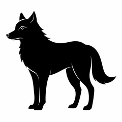 illustration of fox, wolf vector illustration, pet vector art, wolfs silhouette, animal vector icon, eps
