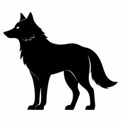illustration of fox, wolf vector illustration, pet vector art, wolfs silhouette, animal vector icon, eps