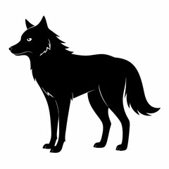 illustration of fox, wolf vector illustration, pet vector art, wolfs silhouette, animal vector icon, eps