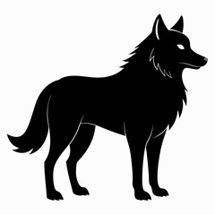 illustration of fox, wolf vector illustration, pet vector art, wolfs silhouette, animal vector icon, eps
