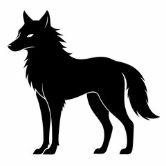 illustration of fox, wolf vector illustration, pet vector art, wolfs silhouette, animal vector icon, eps