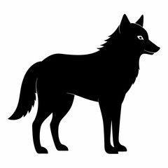 illustration of fox, wolf vector illustration, pet vector art, wolfs silhouette, animal vector icon, eps