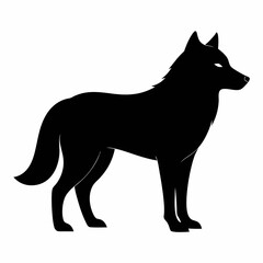 illustration of fox, wolf vector illustration, pet vector art, wolfs silhouette, animal vector icon, eps