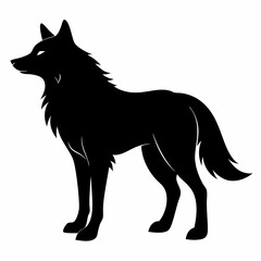 illustration of fox, wolf vector illustration, pet vector art, wolfs silhouette, animal vector icon, eps