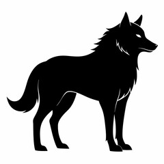 illustration of fox, wolf vector illustration, pet vector art, wolfs silhouette, animal vector icon, eps