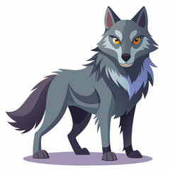 illustration of fox, wolf vector illustration, pet vector art, wolfs silhouette, animal vector icon, eps