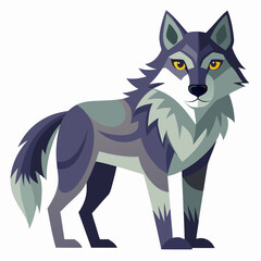 illustration of fox, wolf vector illustration, pet vector art, wolfs silhouette, animal vector icon, eps