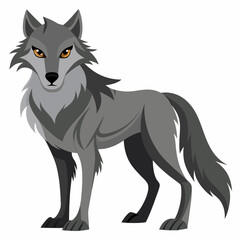 illustration of fox, wolf vector illustration, pet vector art, wolfs silhouette, animal vector icon, eps