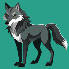 illustration of fox, wolf vector illustration, pet vector art, wolfs silhouette, animal vector icon, eps