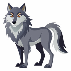 illustration of fox, wolf vector illustration, pet vector art, wolfs silhouette, animal vector icon, eps