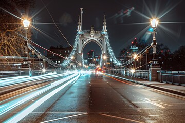 Fototapeta premium London. Magnificence of Tower Bridge with its beautiful night colors.