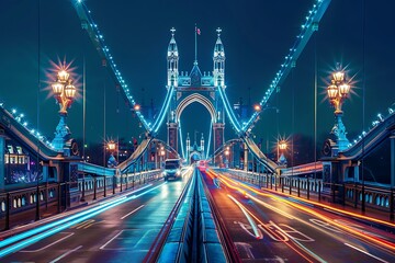 Obraz premium London. Magnificence of Tower Bridge with its beautiful night colors.