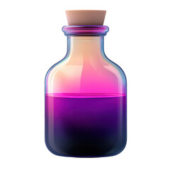 A mystical glass bottle filled with colorful potion, ideal for magic, alchemy, or fantasy themes in creative projects.
