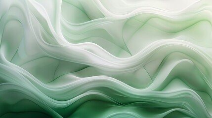 Obraz premium Elegant Gradient Frosted Glass with Flowing Curves, Exuding Tranquility and Nature's Essence, Reflecting Forest Green and Lime Tones