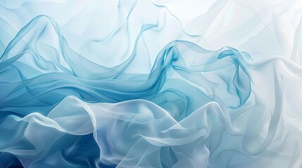 Obraz premium Elegant Gradient Frosted Glass Sculpture, Flowing Transparent Design with Cyan and Powder Blue Tones, Artistic Glassware for Modern Decor and Aesthetic Appeal