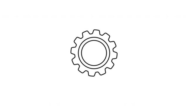 Settings gear wheel animated video