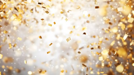 gold ribbin confetti background