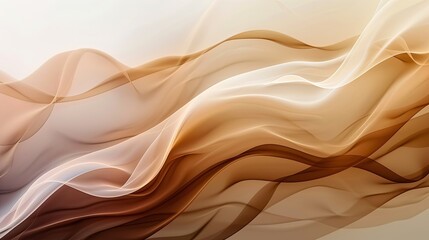 Fototapeta premium Elegant Gradient Frosted Glass Vase with Flowing Curves, Transparent and Chic, in Rich Chocolate Brown and Beige Tones. Contemporary Decor and Art Glassware Concepts.