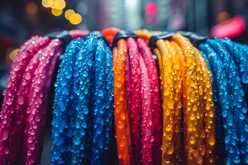 A Group of Vibrantly Colored Garden Hoses