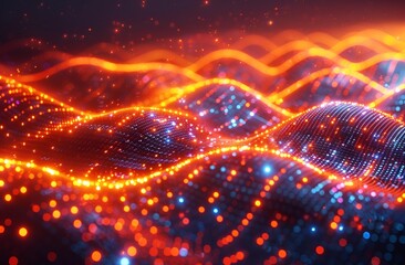 Obraz premium Glowing Lights Illuminating a Surface