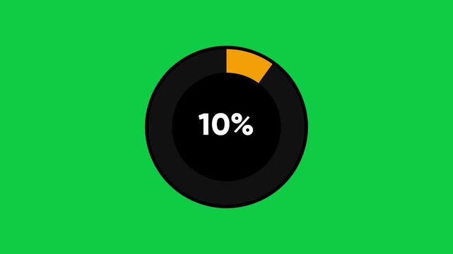 pie chart circle 10 percent loading graph animations.