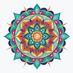 Floral Mandala Design, Vector, Illustration, AI Generated