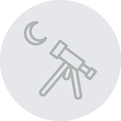 moon sighting Vector Line Grey Circle Grey