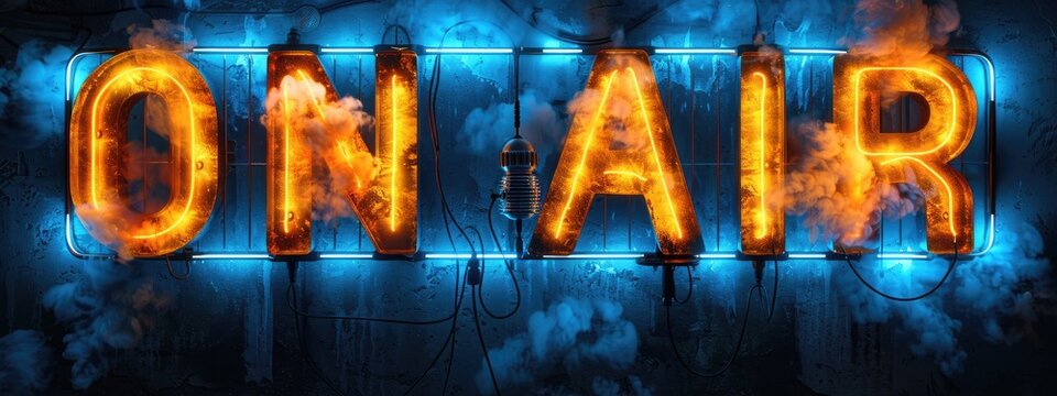 Text On air, live broadcast, delivering news, entertainment, events directly to viewers, capturing immediacy and excitement of live television with up to the minute coverage and dynamic programming