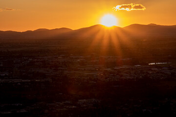 sunset in the mountains