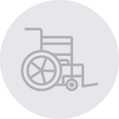 Wheelchair Vector Line Grey Circle Grey