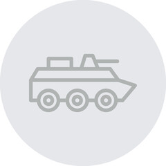 Amphibious vehicle Vector Line Grey Circle Grey