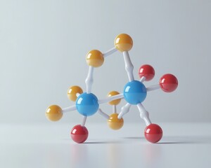 Obraz premium Stylish molecular models on a clean background, minimalistic design, concept of biomedical innovation, copy space