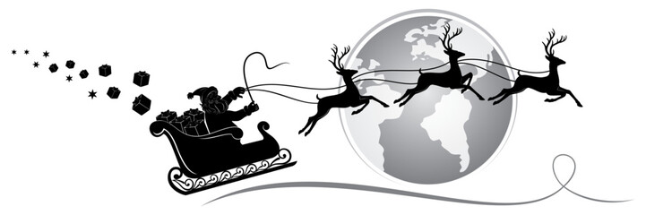 santa claus silhouette vector 