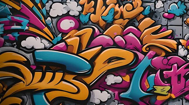 Vivid Graffiti Seamless Pattern with Grunge Effect