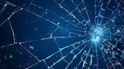 Obraz premium Stylized Shattered Screen with Glitch Patterns - Dynamic Damaged Technology Background