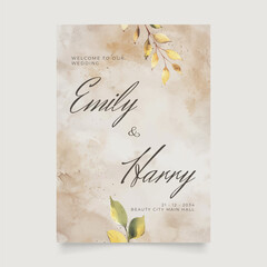 Wedding poster for welcome sign. Template welcome poster. Vector printable wedding props. Flyer design for welcome sign.