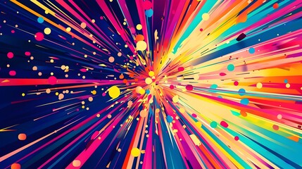 Vibrant Burst of Colorful Dynamic Patterns for Sports Background