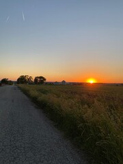 sunset on the road