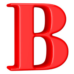 Red 3D Font Letter B