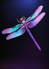 dragonfly on a pink background