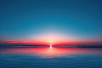 Sweeping Sunset Panorama at Dusk, Capturing the Serene Transition of Day to Night on the Horizon