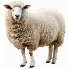 A fluffy sheep, transparent background