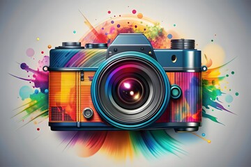 camera art vector symbol modern flash lens icon illustration foucs shutter design
