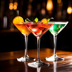 free photo cocktail glasses