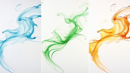 Naklejka premium Dynamic Abstract Painting with Four Colored Splatters