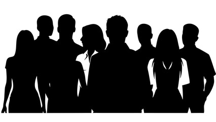 Stylish People Silhouette Graphics for Modern Design, Dynamic People Silhouette.