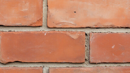 Obraz premium Red brick wall, with the rough texture of the bricks and the mortar lines clearly visible.