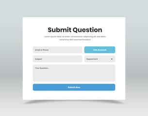 Ask question and query contact form template design for web and mobile app