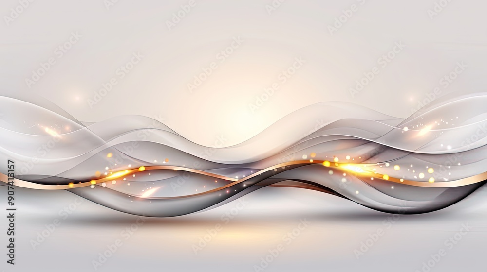 Wall mural Abstract Three-Dimensional Design with Flowing Lines and Curves