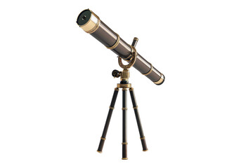 telescope on tripod isolated on transparent background.
